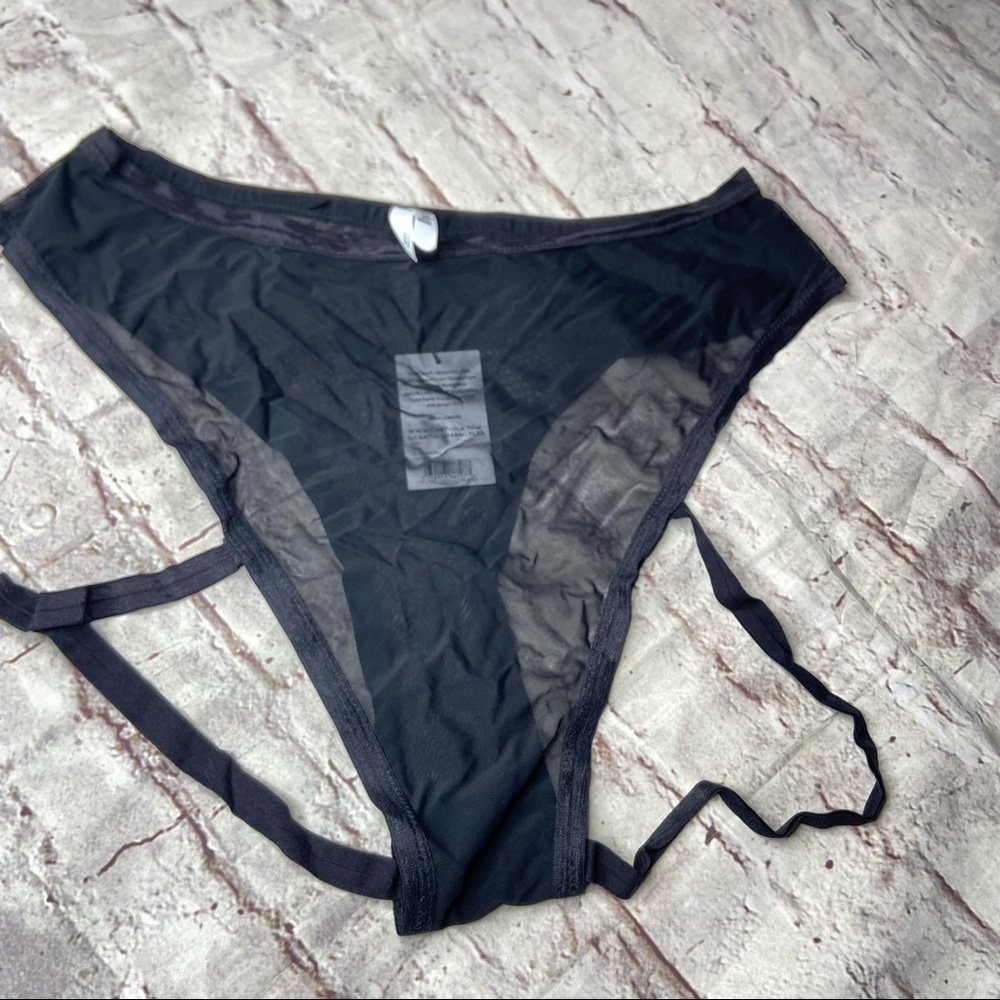 CANTIQ GENDERFLUID MESH LIVI THONG BLACK Panties